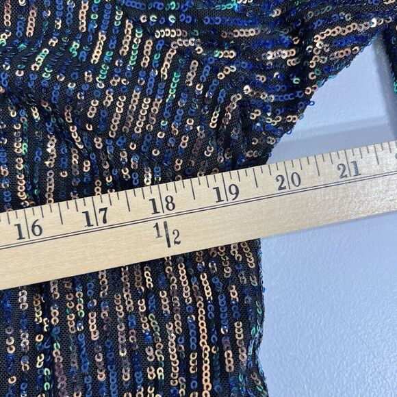 Torrid Sequins Mini Dress Size 10 Black Stretchy Cocktail Party Glam Fit Flare - Picture 12 of 13